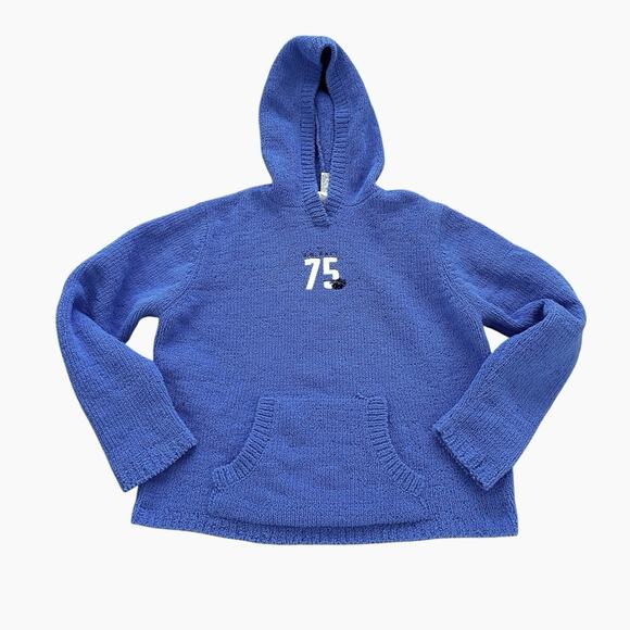 Oarsman 913 Hoodie Sweater Men Large US Navy 75 Blue Thick Knit Comfy Unisex Vtg - Picture 6 of 11